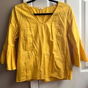 Yellow bell sleeve top from Nordstrom